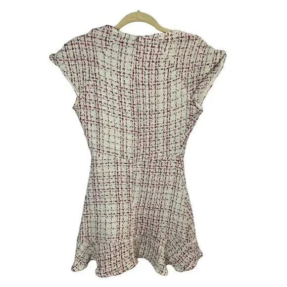 Zara Textured Weave Tweed Mini Dress sz Small - Picture 4 of 13